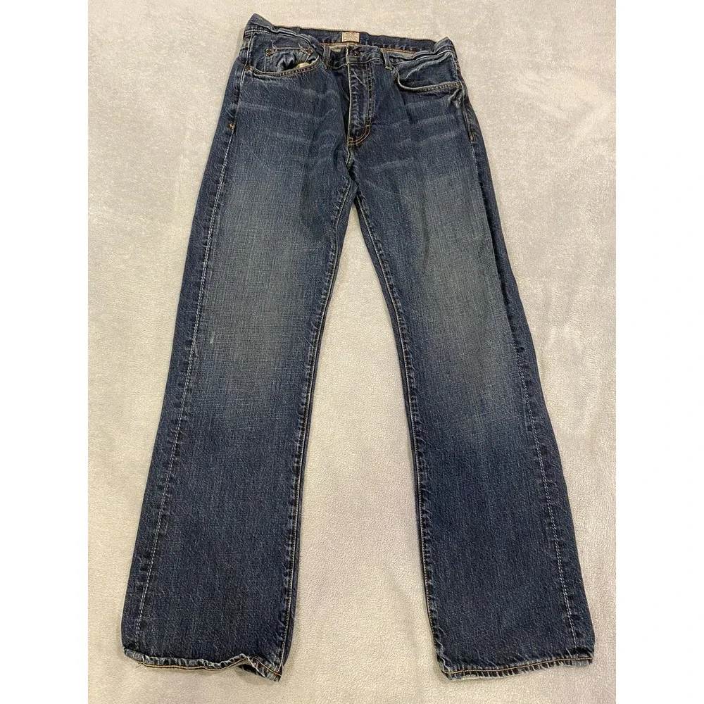 J Crew Jeans Mens 32x32 Blue Dark Wash Denim Measures 32x32 Handmade In Canada